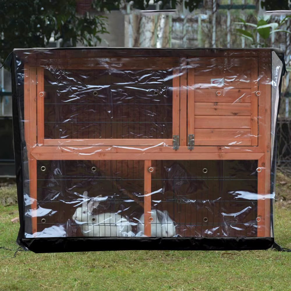 Waterproof 4FT Rabbit Hutch Cover Pet Bunny Cage Pet Bunny Cage Dustcover Outdoor Garden Patio Windproof Outdoor without Cage