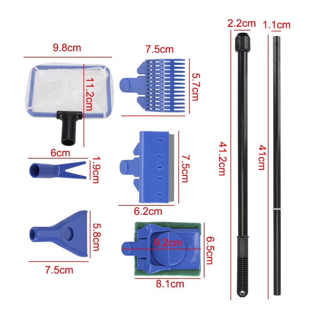 5 in 1 Aquarium Cleaning Tools Adjustable Aquarium Cleaner Aquarium Tank Clean Set