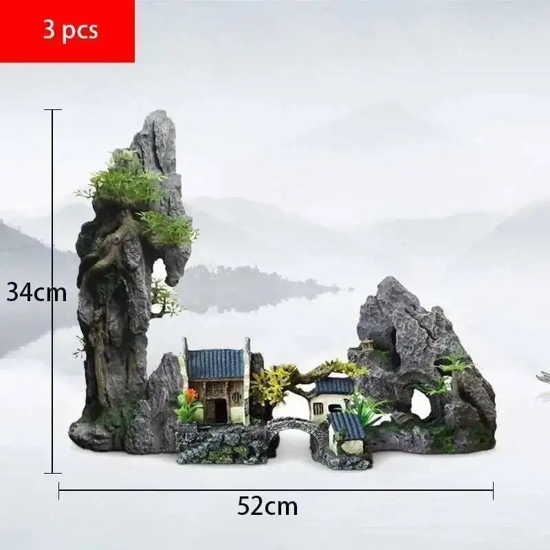 Large Fish Tank Decoration Resin Aquarium Decoration Rockery Landscape Accessories Fish Tank Aquarium Decoration Background