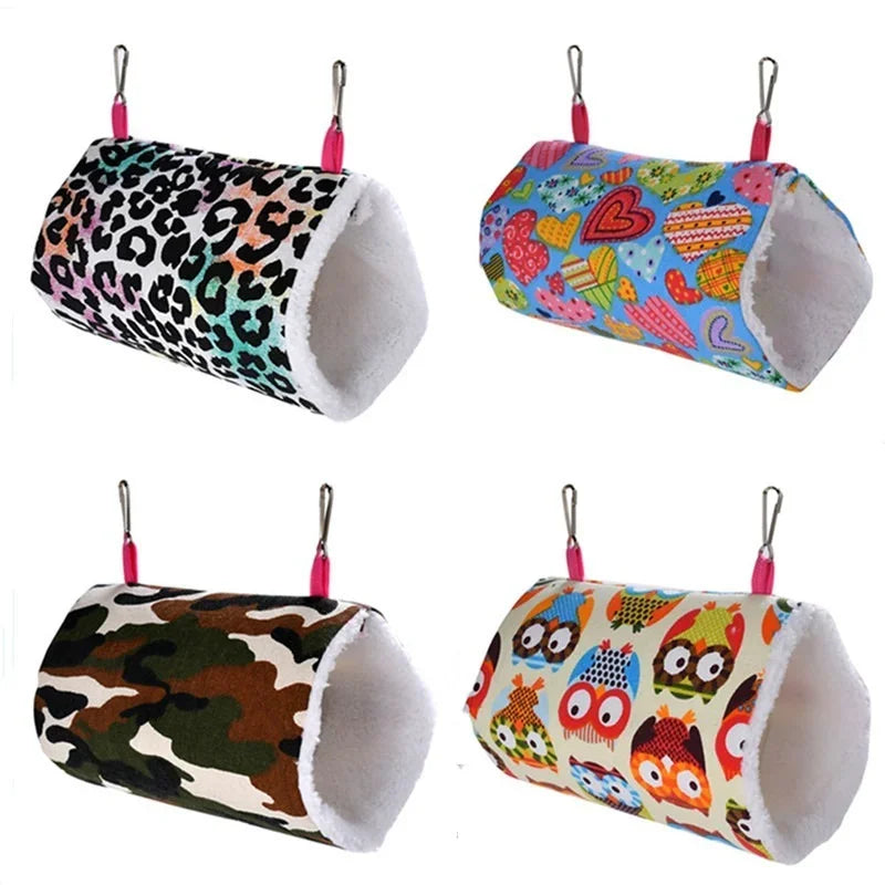 2023 New Hamster House Warm Soft Beds and Houses Rodent Cage Printed Hammock for Rats Cotton Guinea Pig Accessories Small Animal