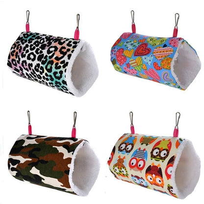 2023 New Hamster House Warm Soft Beds and Houses Rodent Cage Printed Hammock for Rats Cotton Guinea Pig Accessories Small Animal