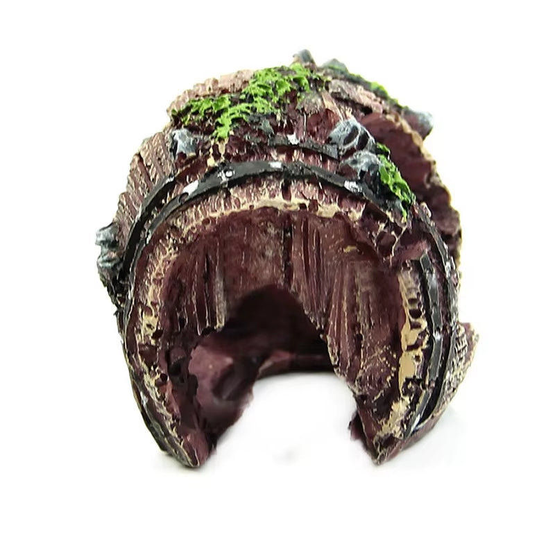 Aquarium Artificial Barrel Cave Resin Ornaments Decorations Landscaping Accessories for Fish Tank Aquarium Decoration Background