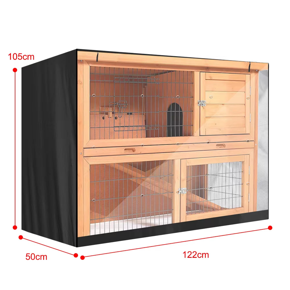 Waterproof 4FT Rabbit Hutch Cover Pet Bunny Cage Pet Bunny Cage Dustcover Outdoor Garden Patio Windproof Outdoor without Cage
