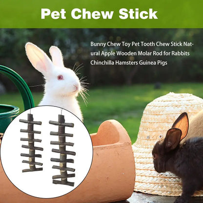 Pet Wooden Tooth Grinding Toys for Rabbits Hamster Chinchilla Small Animals Teeth Chewing Toys Natural Apple Wooden Molar Rod