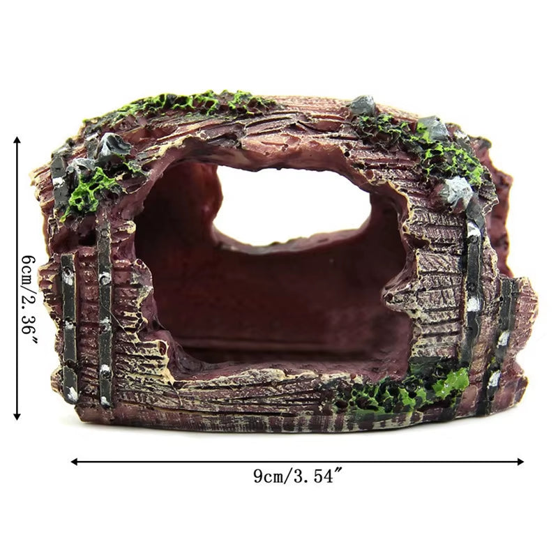 Aquarium Artificial Barrel Cave Resin Ornaments Decorations Landscaping Accessories for Fish Tank Aquarium Decoration Background