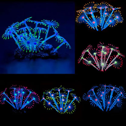 1Pc Silicone Glowing Artificial Fish Tank Aquarium Coral Plants Ornament Underwater Pets Decor Aquatic Pet Supplies Drop Ship