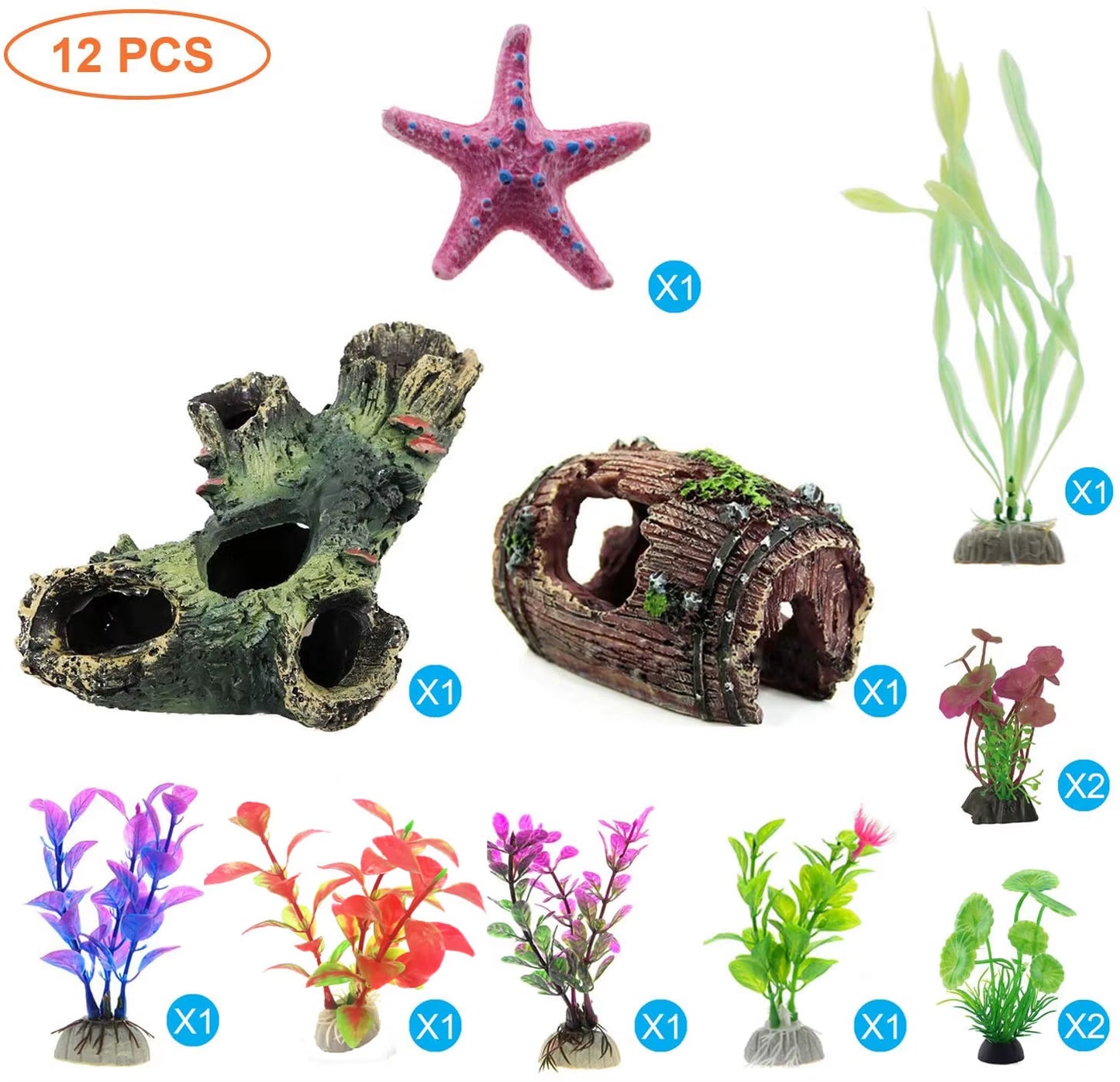 Aquarium Artificial Barrel Cave Resin Ornaments Decorations Landscaping Accessories for Fish Tank Aquarium Decoration Background