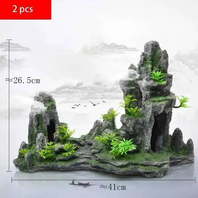 Large Fish Tank Decoration Resin Aquarium Decoration Rockery Landscape Accessories Fish Tank Aquarium Decoration Background