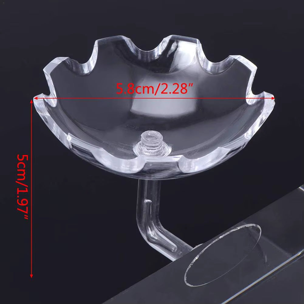 Aquarium Fish Shrimp Feeder Acrylic Fish Tank Floating Bowl Flower Shape Food Feeder with Suction Cup Aquarium Supplies