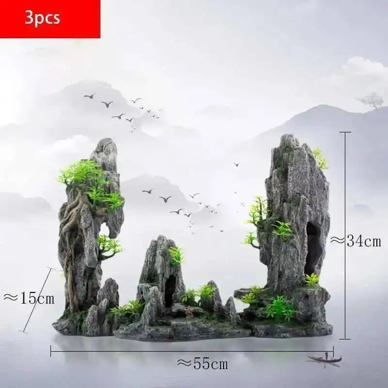 Large Fish Tank Decoration Resin Aquarium Decoration Rockery Landscape Accessories Fish Tank Aquarium Decoration Background