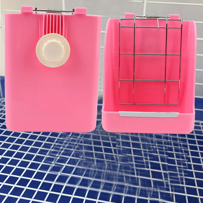 Spring Type Rabbit Grass Frame Rack Rabbit Food Basket Hay Feeder Guinea Pigs Feeding Bowl Accessories