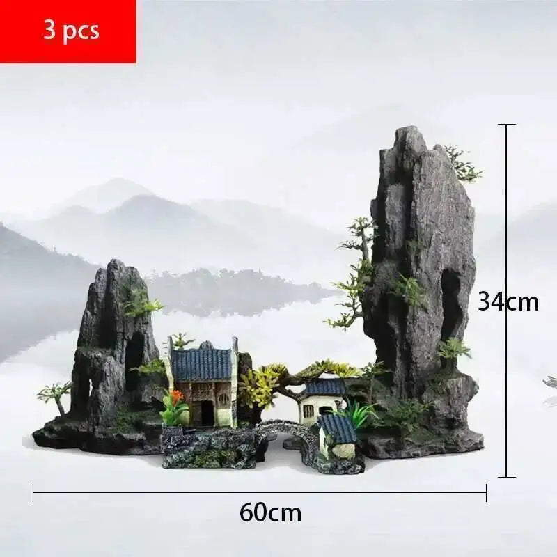 Large Fish Tank Decoration Resin Aquarium Decoration Rockery Landscape Accessories Fish Tank Aquarium Decoration Background