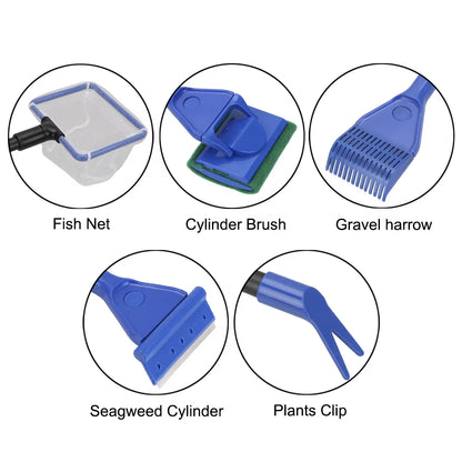 5 in 1 Aquarium Cleaning Tools Adjustable Aquarium Cleaner Aquarium Tank Clean Set