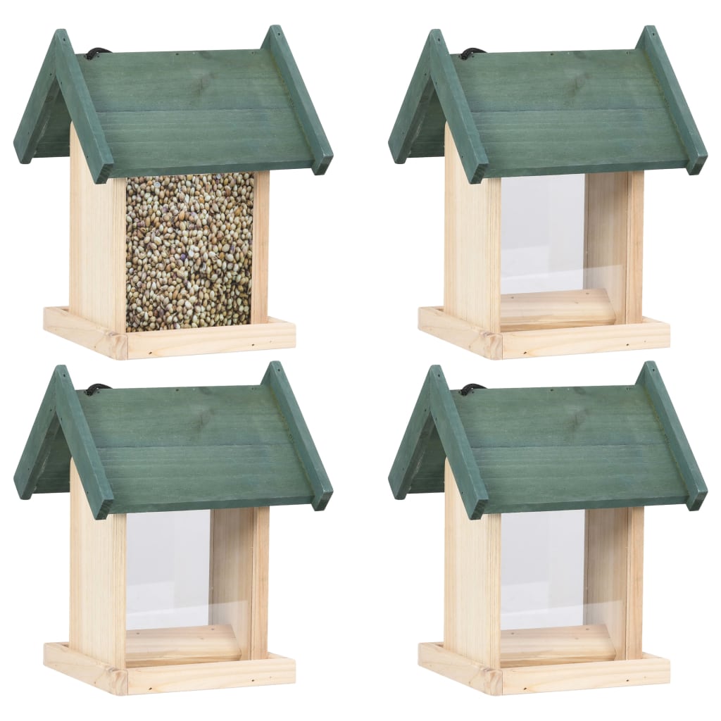 NNEVL Bird Feeders 4 pcs Firwood-0