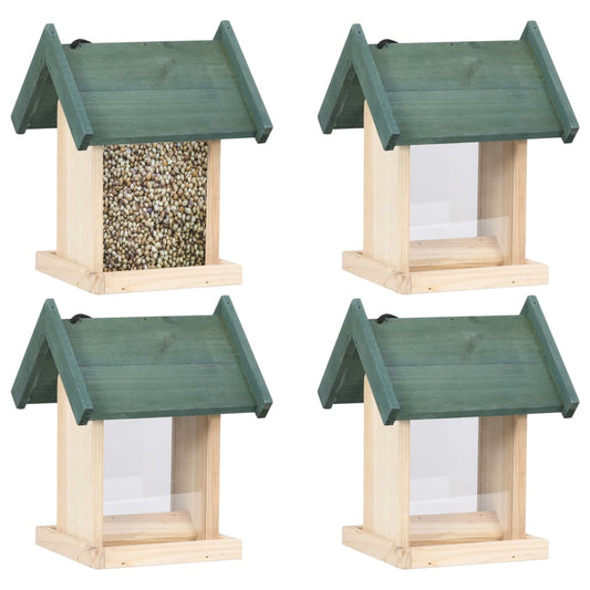 NNEVL Bird Feeders 4 pcs Firwood-0