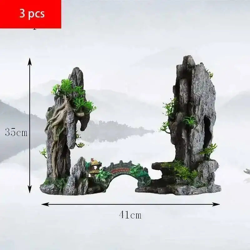 Large Fish Tank Decoration Resin Aquarium Decoration Rockery Landscape Accessories Fish Tank Aquarium Decoration Background