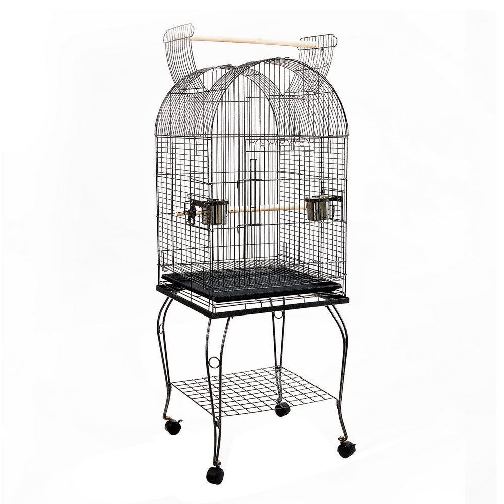 NNEDSZ Large Bird Cage with Perch - Black-0