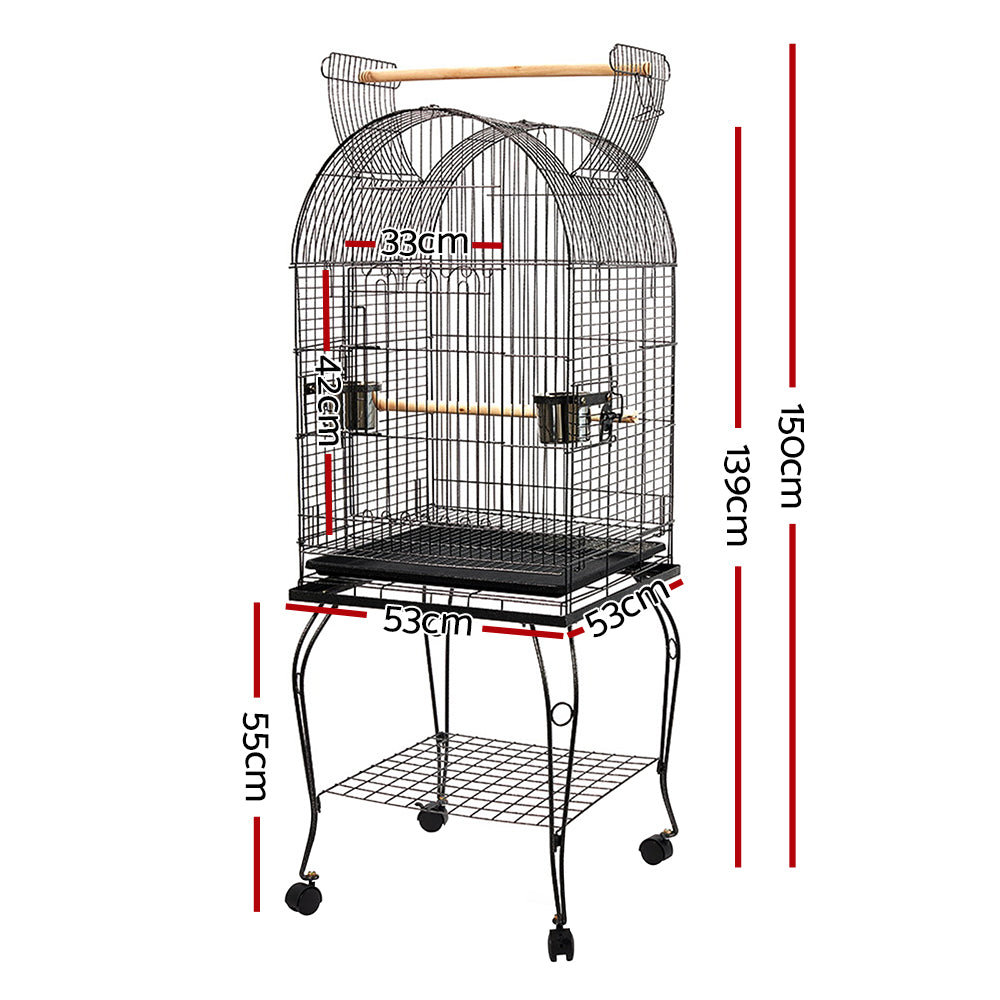 NNEDSZ Large Bird Cage with Perch - Black-1