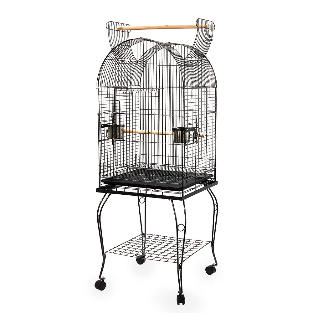 NNEDSZ Large Bird Cage with Perch - Black-2
