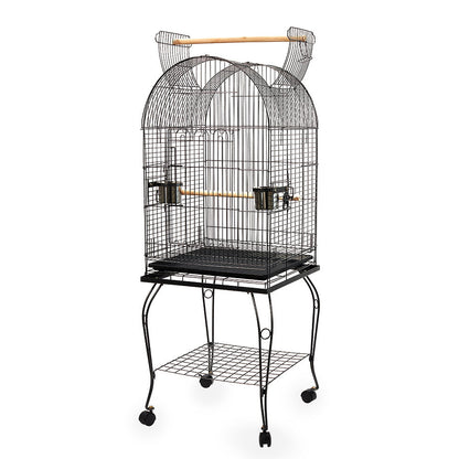 NNEDSZ Large Bird Cage with Perch - Black-2