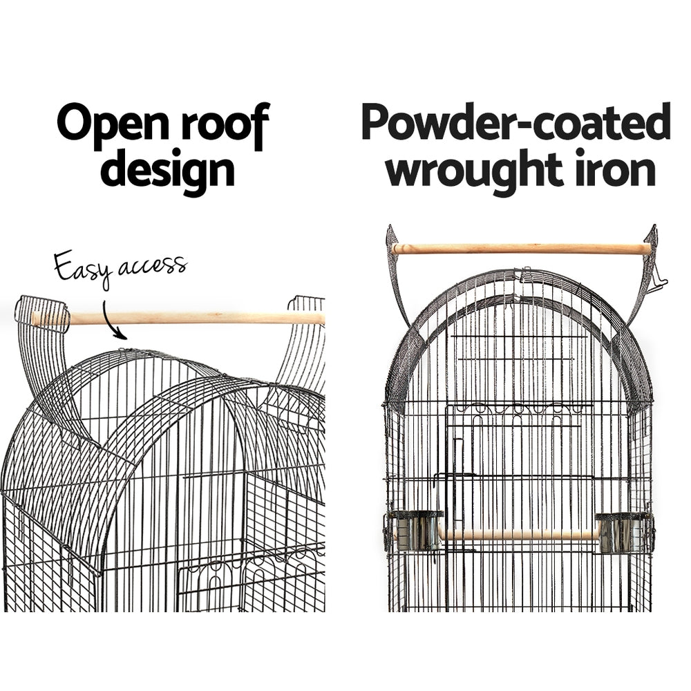 NNEDSZ Large Bird Cage with Perch - Black-3