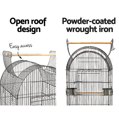 NNEDSZ Large Bird Cage with Perch - Black-3