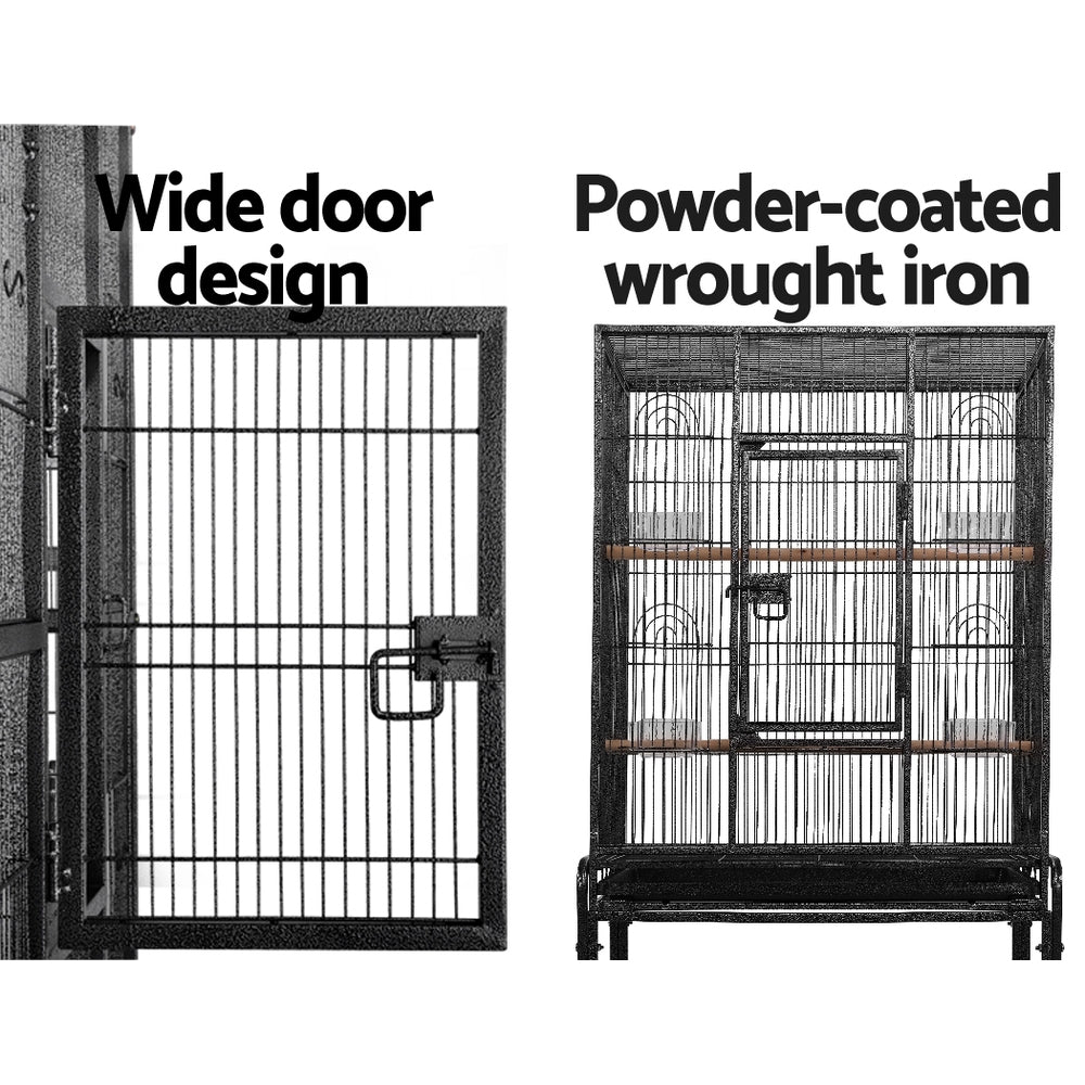 NNEDSZ Bird Cage Pet Cages Aviary 144CM Large Travel Stand Budgie Parrot Toys-2