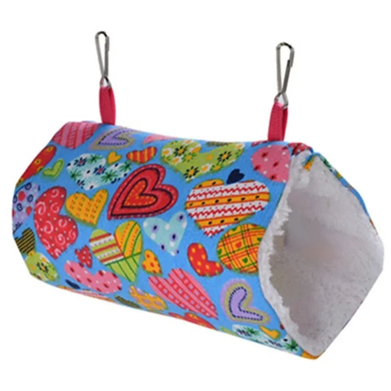 2023 New Hamster House Warm Soft Beds and Houses Rodent Cage Printed Hammock for Rats Cotton Guinea Pig Accessories Small Animal