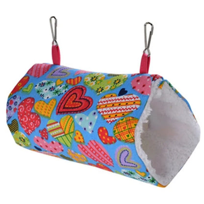 2023 New Hamster House Warm Soft Beds and Houses Rodent Cage Printed Hammock for Rats Cotton Guinea Pig Accessories Small Animal