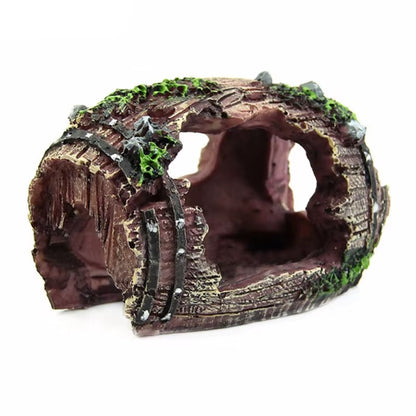 Aquarium Artificial Barrel Cave Resin Ornaments Decorations Landscaping Accessories for Fish Tank Aquarium Decoration Background