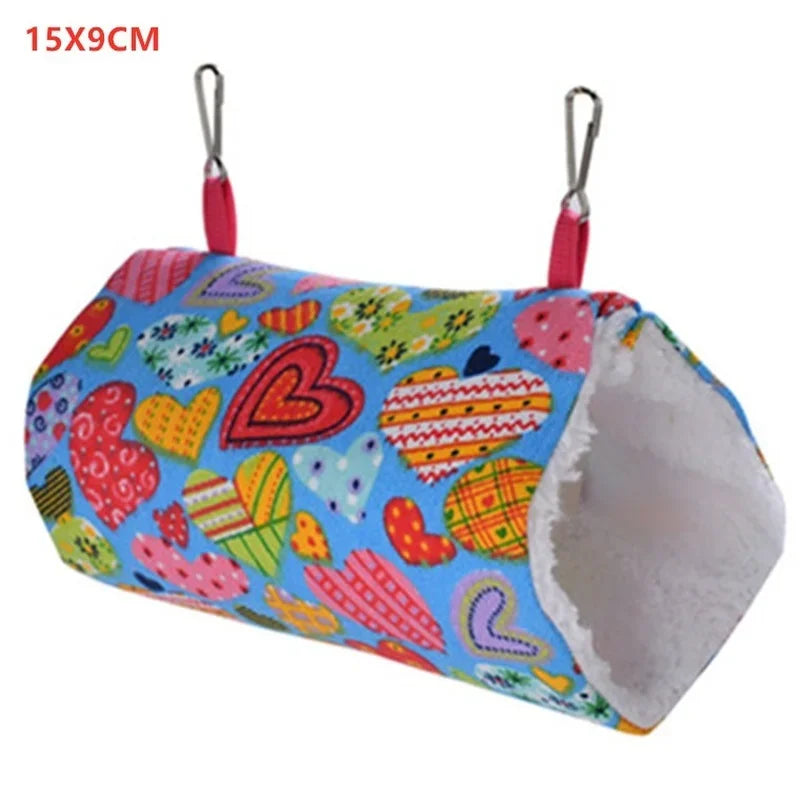 2023 New Hamster House Warm Soft Beds and Houses Rodent Cage Printed Hammock for Rats Cotton Guinea Pig Accessories Small Animal