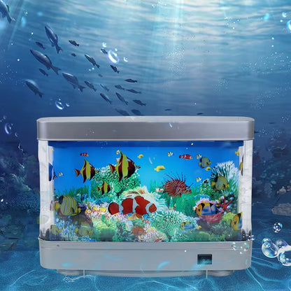 Tropical Fish Tank Lamps Artificial Aquarium Decor Virtual Ocean in Motion Night Light for Children Halloween Christmas Gift Toy
