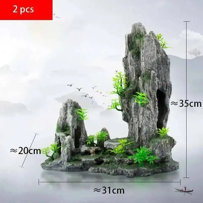 Large Fish Tank Decoration Resin Aquarium Decoration Rockery Landscape Accessories Fish Tank Aquarium Decoration Background