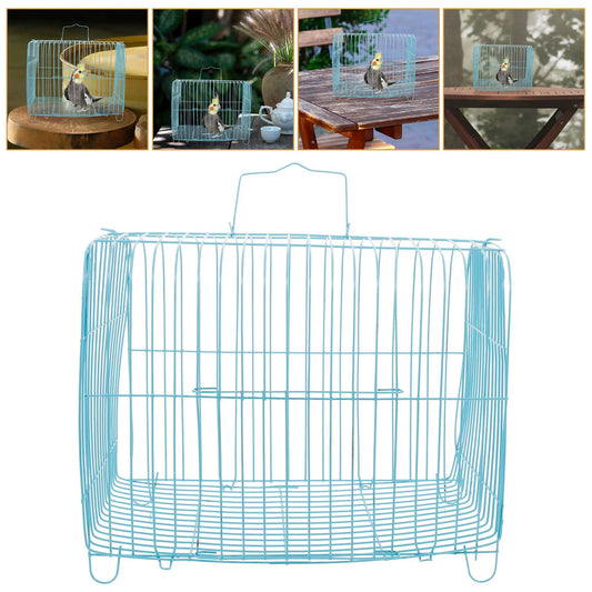 Handcage Bird Handheld Parrot Travel Carrier Wire Pet Steel Portable Cages for Birds Carrying